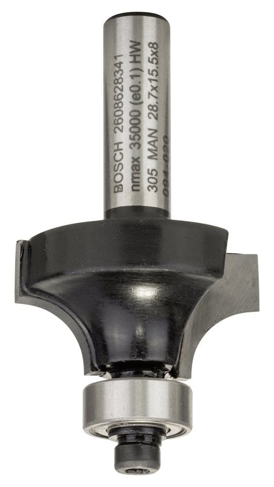 Bosch - Standard Seri Ahşap İçin Çift Oluklu, Sert Metal Bilya Yataklı Yuvarlama Frezesi 8*8*53 mm