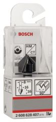 Bosch - Standard Seri Ahşap İçin Çift Oluklu Sert Metal V-Kanal Freze 8*16*45 mm
