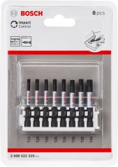 Bosch - Impact Control Serisi Vidalama Ucu 8'li T15/T20x2/T25x2/T30x2/T40 *50mm