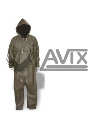 AVİX  Haki Kapişonlu Su Geçirmez Balıkçı Takım Yağmurluk
