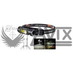 Xst 211 Xpe + Cob LED Aydınlatmalı USB Şarj Edilebilir Kamp Yürüyüş Kafa Lambası