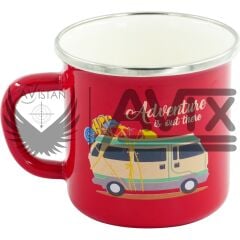 Orcamp Retro Emaye Kupa Bardak Karavan Desen MUG