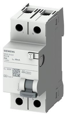 5SV5314-6 | Siemens A TİPİ HATA AKIMI KORUMA ANAHTARI-FI (KAÇAK AKIM KORUMA RÖLESİ) 40A; 230V; 30mA; 1P+N