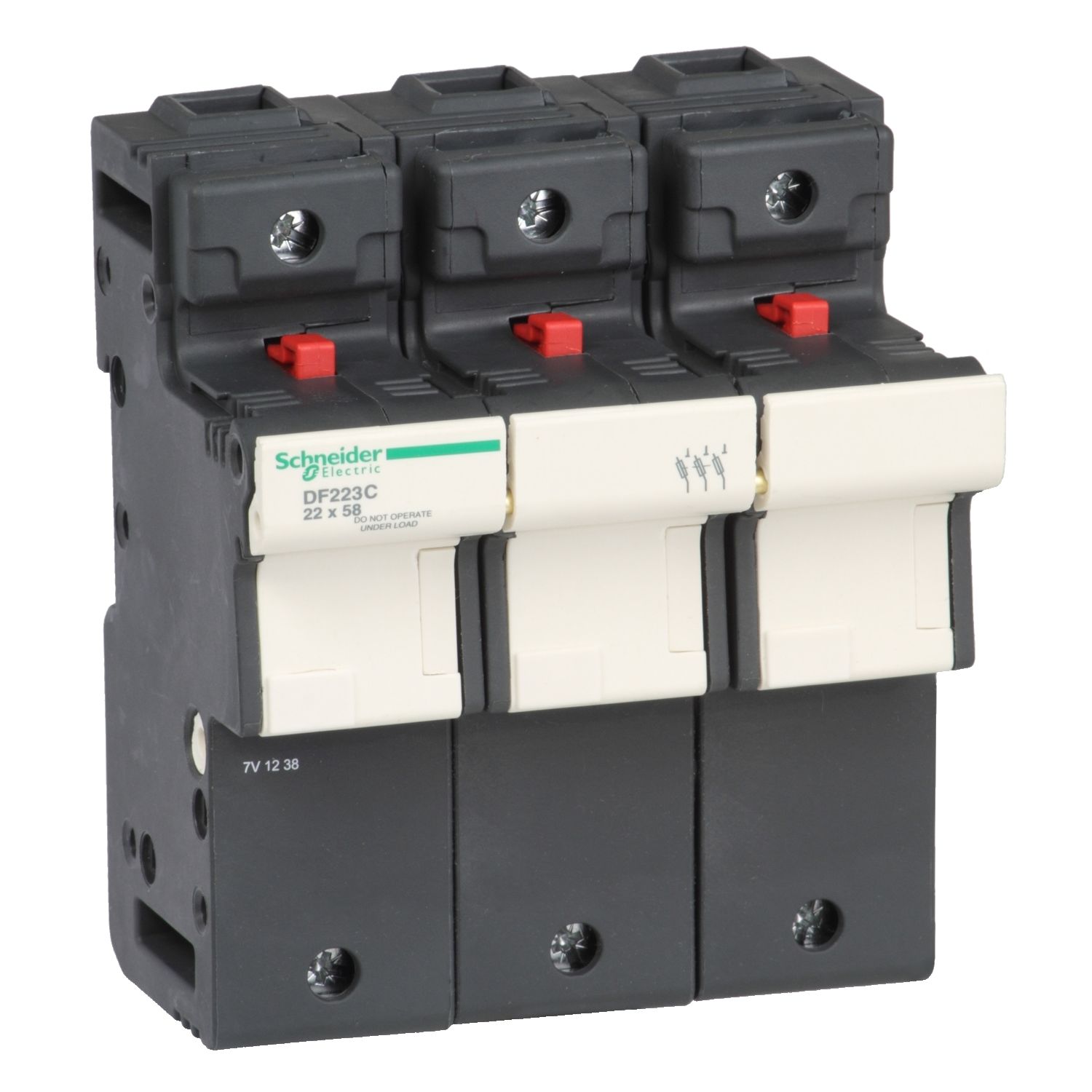 DF223C | Schneider 3P 125A Kartuş Sigorta Yuvası - 22x58 mm Sigorta İçin