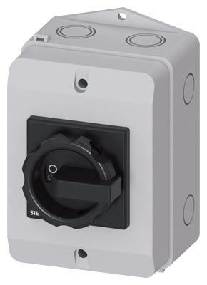 3LD2164-0TB51 | Siemens 3LD2 KUTULU TİPLER, IP65, TAHRİK KOLU SİYAH, 25A, 9,5 KW