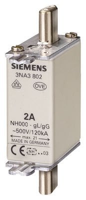 3NA3810 | Siemens STEATİT(SERAMİK) GÖVDELİ NH-BIÇAKLI SİGORTA BUŞONU; 25A; BOY 000; GENİŞLİK 21mm