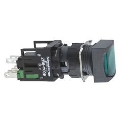 XB6CF3B1B | Schneider XB6CF3B1B ürün görseli Schneider Electric yeşil kare sıva altı eksiksiz Buton Ø16 mandallama 1NA 12...24V