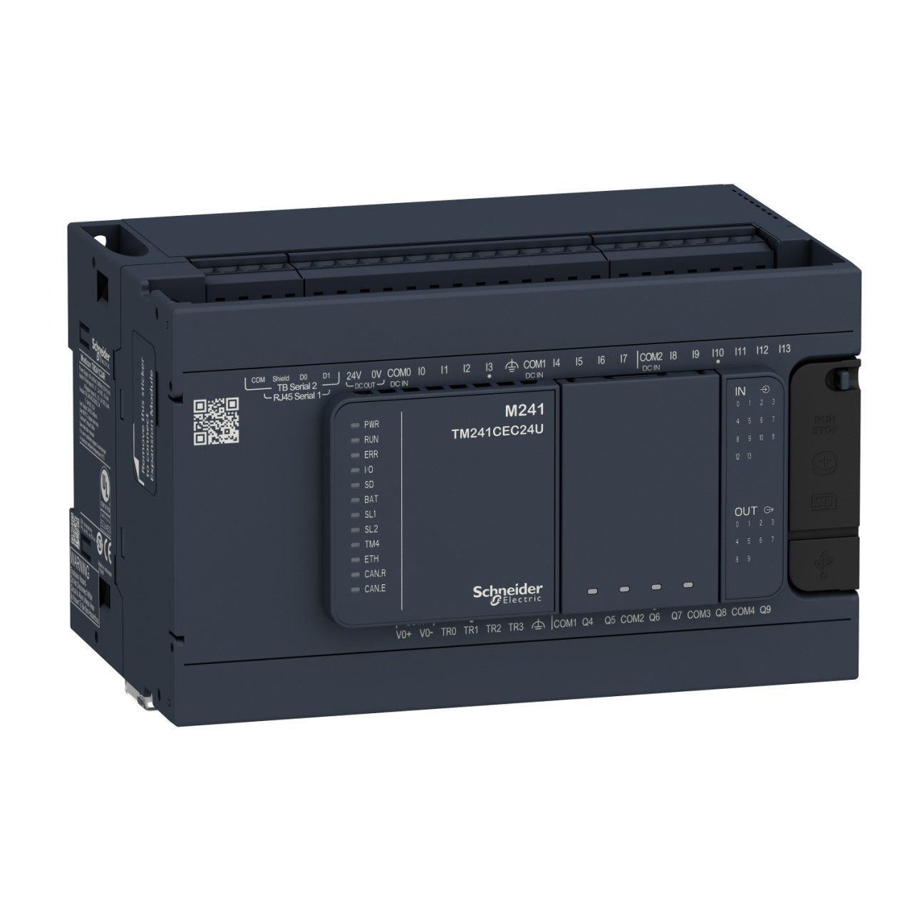 TM241C24R | Schneider Modicon M241 24 giriş/çıkış Kontrolör - 14 Dijital Giriş, 10 Röle Çıkışı - TM241C24R