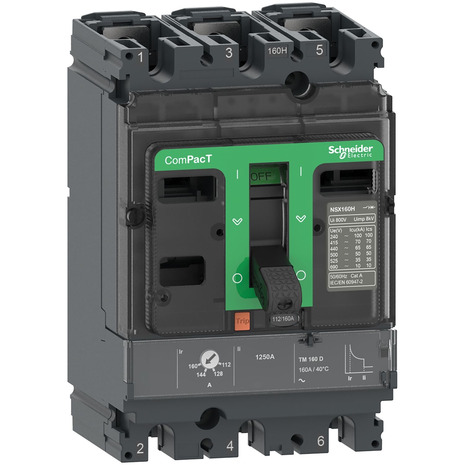C16F3TM125 | Schneider  NSX160F  TM125D  36kA