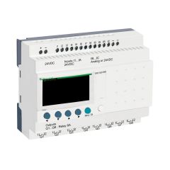 SR2A201BD | Schneider Zelio Logic 20 giriş/çıkış Akıllı Röle - 12 Dijital Giriş (2 Analoga Dönüştürülebilir ), 8 Röle Çıkışı - 24 VDC - Kompakt, Genişleyemez - SR2A201BD