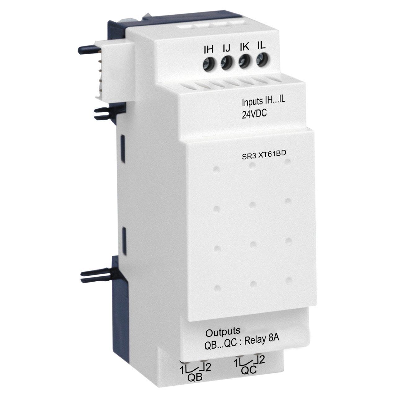 SR3XT61BD | Schneider Zelio Logic 6 giriş/çıkış Genişletme Modülü - 4 Dijital Giriş , 2 Röle Çıkışı - 24 VDC - SR3XT61BD
