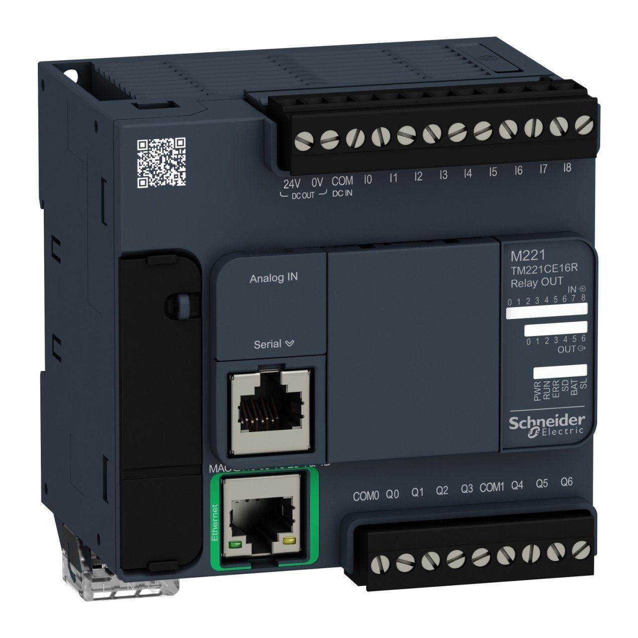TM221CE16R | Schneider Modicon M221 16 giriş/çıkış Kontrolör - Ethernet Haberleşmeli 9 Dijital Giriş, 7 Röle Çıkışı - TM221CE16R