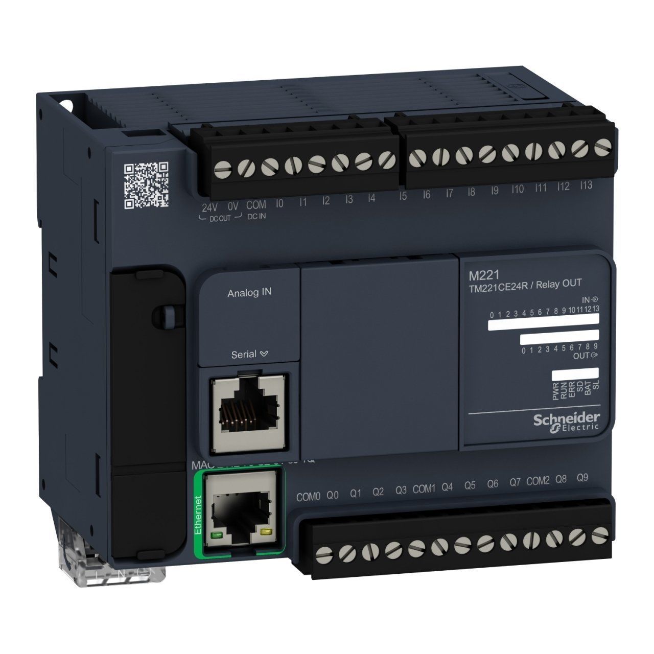 TM221CE24R | Schneider Modicon M221 24 giriş/çıkış Kontrolör - Ethernet Haberleşmeli 14 Dijital Giriş, 10 Röle Çıkışı - TM221CE24R