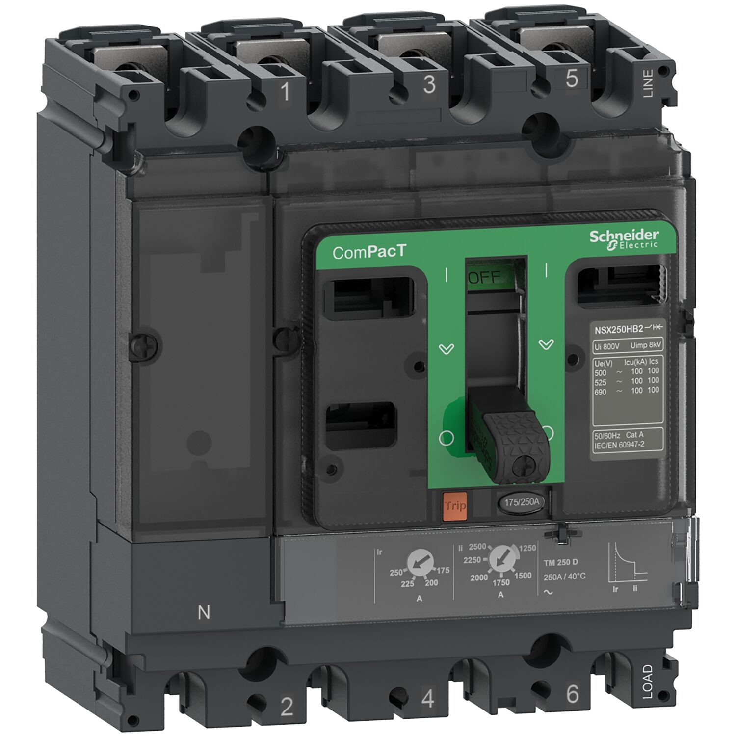 C25F6TM200 | Schneider  NSX250F  TM200D  36kA
