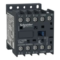 LC1K0910M7 | Schneider TeSys K Serisi 3 Kutup 9A Kontaktör - 220 VAC bobin, 1NA Yardımcı Kontak