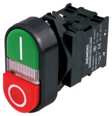 3SB6113-0DB40-1BA0 | Siemens Komple Işıklı Yay Dönüşlü LED’li Butonlar Plastik Yeşil 24 V AC/DC