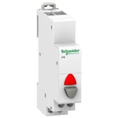 A9E18037 | Schneider iPB 1NK Kontaklı- Tekli Işıklı Butonlar, Gri + Kırmızı Işık
