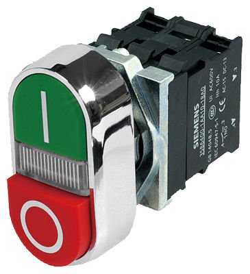 3SB6166-0DB20-1CA0 | Siemens Komple Işıklı Yay Dönüşlü LED’li Butonlar Metal Kırmızı 230 V AC