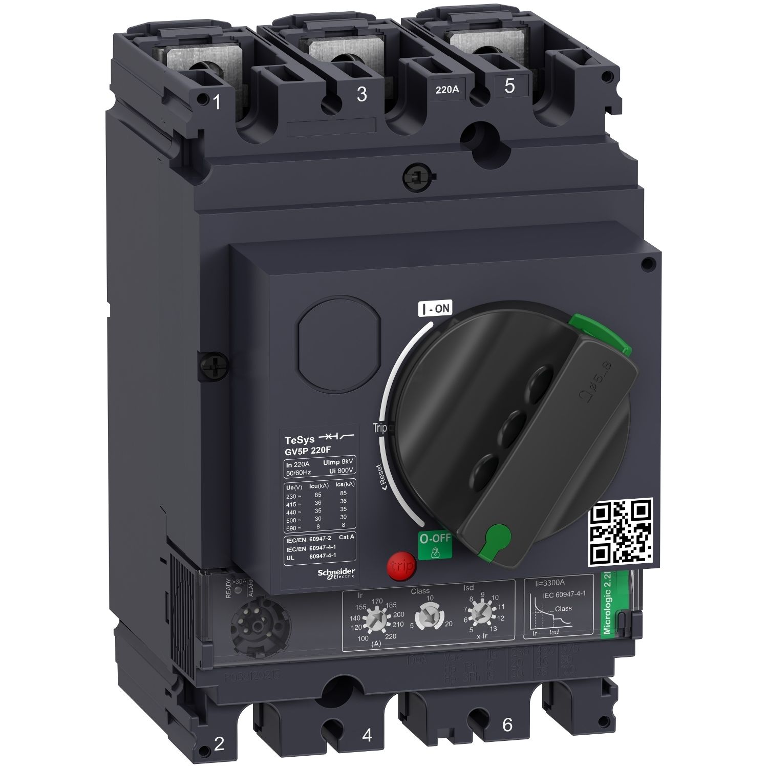 GV5P220F | Schneider TeSys Giga Serisi 100-220A Termik Manyetik Motor Koruma Şalteri