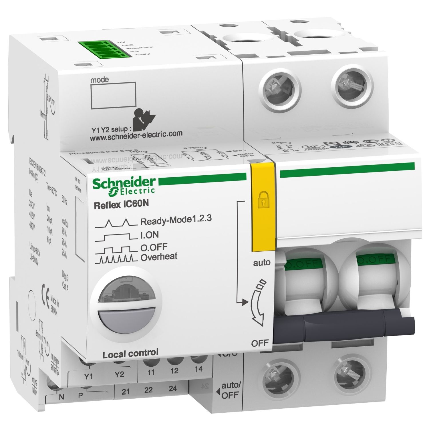 A9C62225 | Schneider Reflex iC60N 2P 25A C Eğrisi