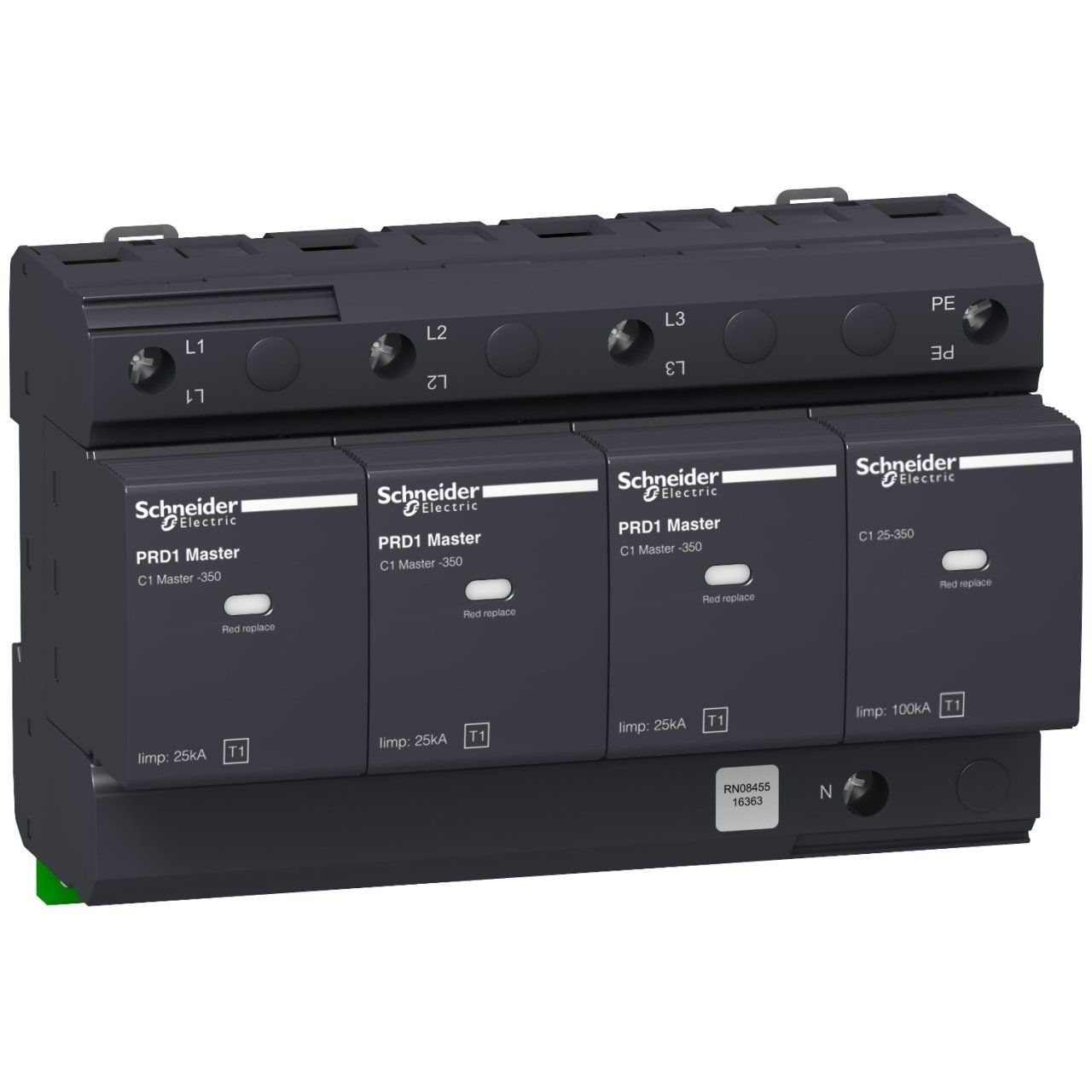 16363 | Schneider PRD1 Master modüler kesinti durdurucu - 3 kutup + N - 350V - uzaktan aktarmalı