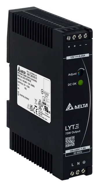 DRL-24V75W1AZ | Delta 24V 75W 3.1A çıkışlı, Plastik Kasa Ray Tipi Güç Kaynağı