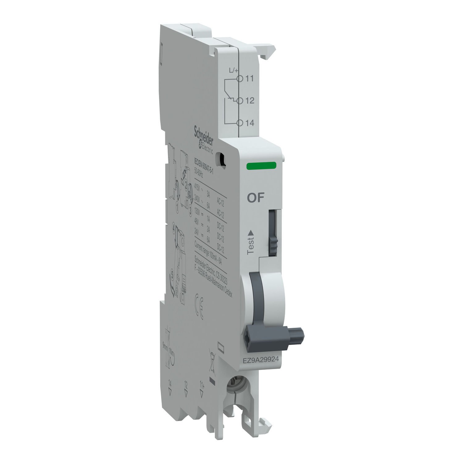 EZ9A29924 | Schneider Yardımcı kontak, Easy9 Pro, OF, 240VAC - 415VAC, 24VDC - 130VDC, alttan bağlantı