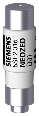 5SE2306 | Siemens 400V AC;250V DC ÇALIŞMA SINIFI:gL/gG; ANMA AKIMI:6A; BOY:D01; YEŞİL RENKLİ