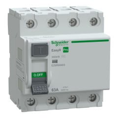 EZ9R69463 | Schneider Kaçak Akım Koruma Rölesi, Easy9 Pro, 4P, 63A, AC Tipi, 300mA