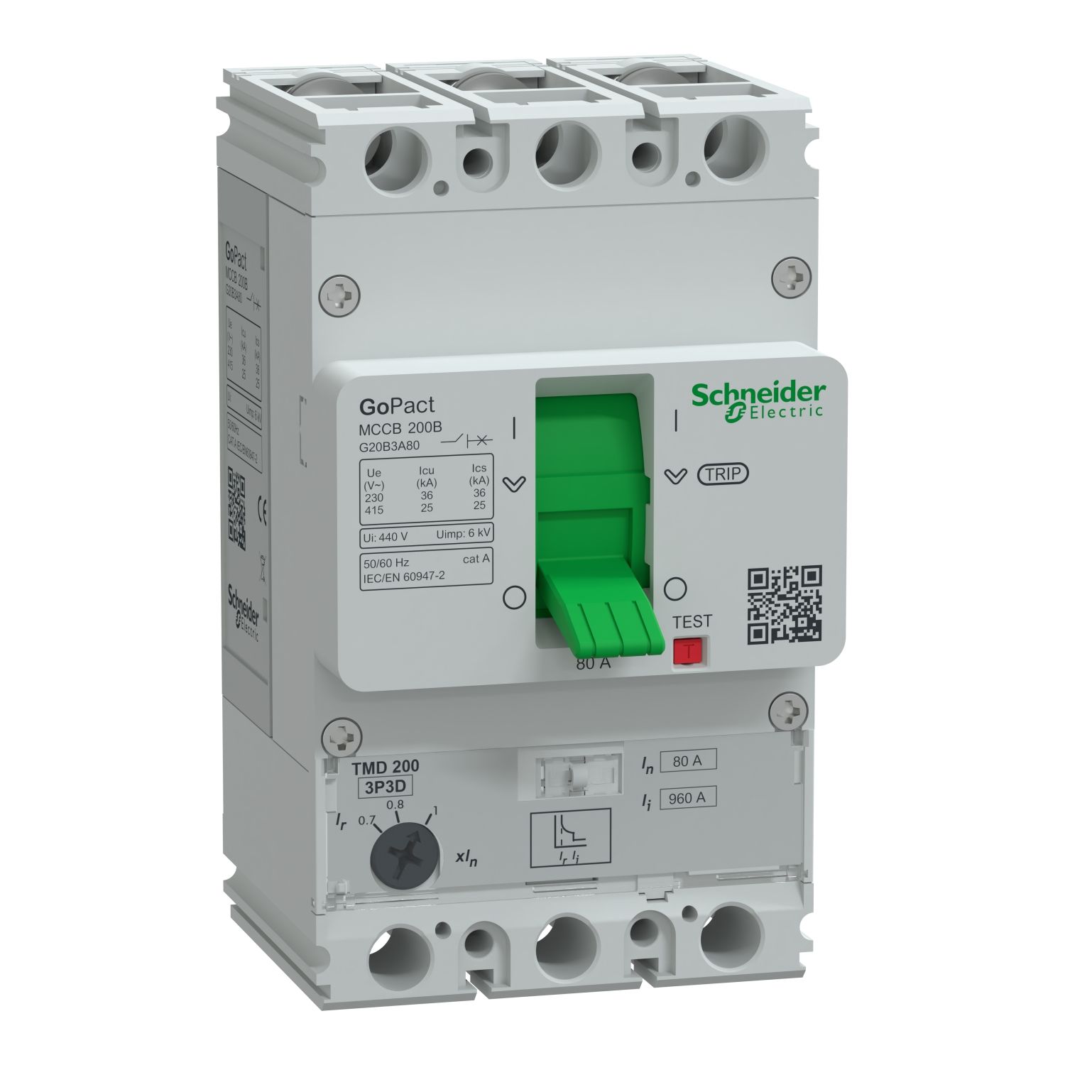G20B3A80 | Schneider GOMCCB 200B 3P3D 80A Ayarlanabilir