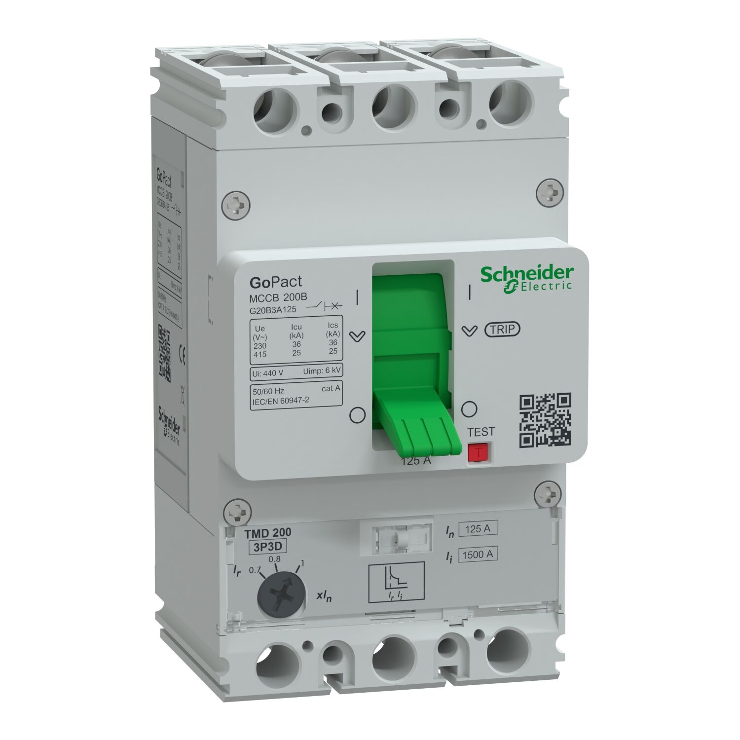 G20B3A125 | Schneider GOMCCB 200B 3P3D 125A Ayarlanabilir