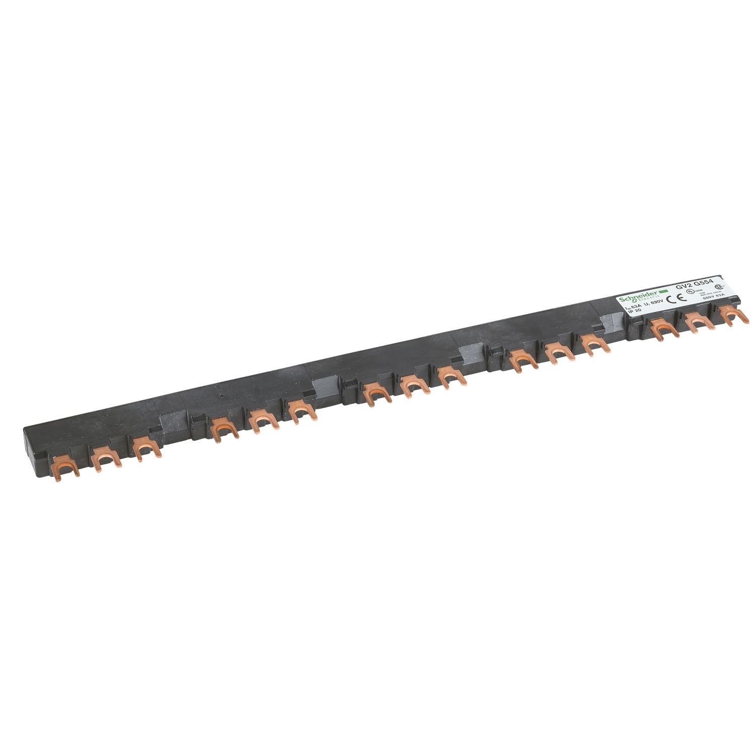 GV2G554 | Schneider 3 Kutup 63A 54mm Besleme Barası - 5 adet GV2 İçin Comb Busbar - Tarak Bara