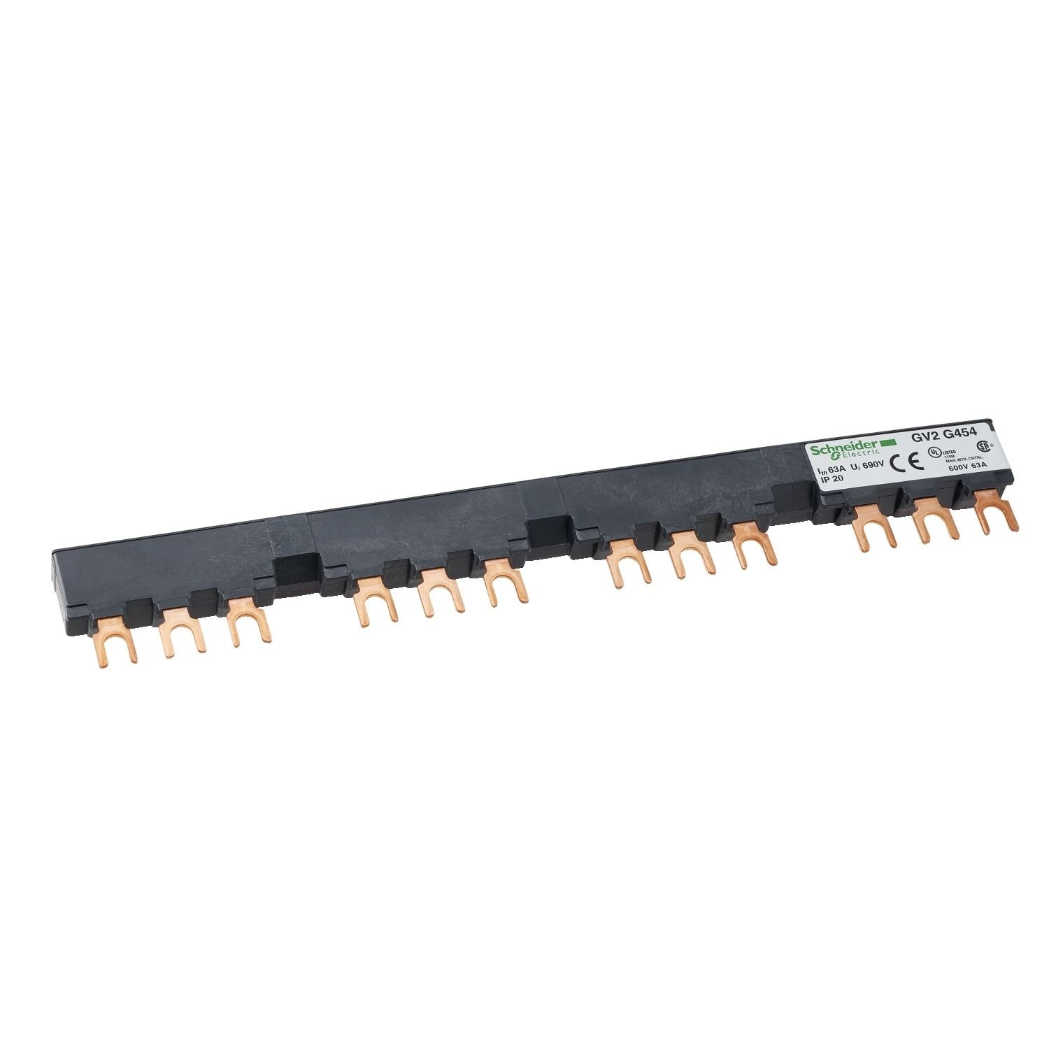 GV2G454 | Schneider 3 Kutup 63A 54mm Besleme Barası - 4 adet GV2 İçin Comb Busbar - Tarak Bara