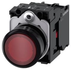 3SU1102-0AB20-1CA0 | Siemens Sirius ACT Plastik Kırmızı Komple ışıklı Yay Dönüşlü Butonlar 24 AC/DC 1NC