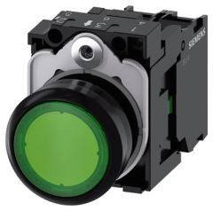 3SU1106-0AB40-1BA0 | Siemens Sirius ACT Plastik Yeşil Komple ışıklı Yay Dönüşlü Butonlar 230 AC 1NO