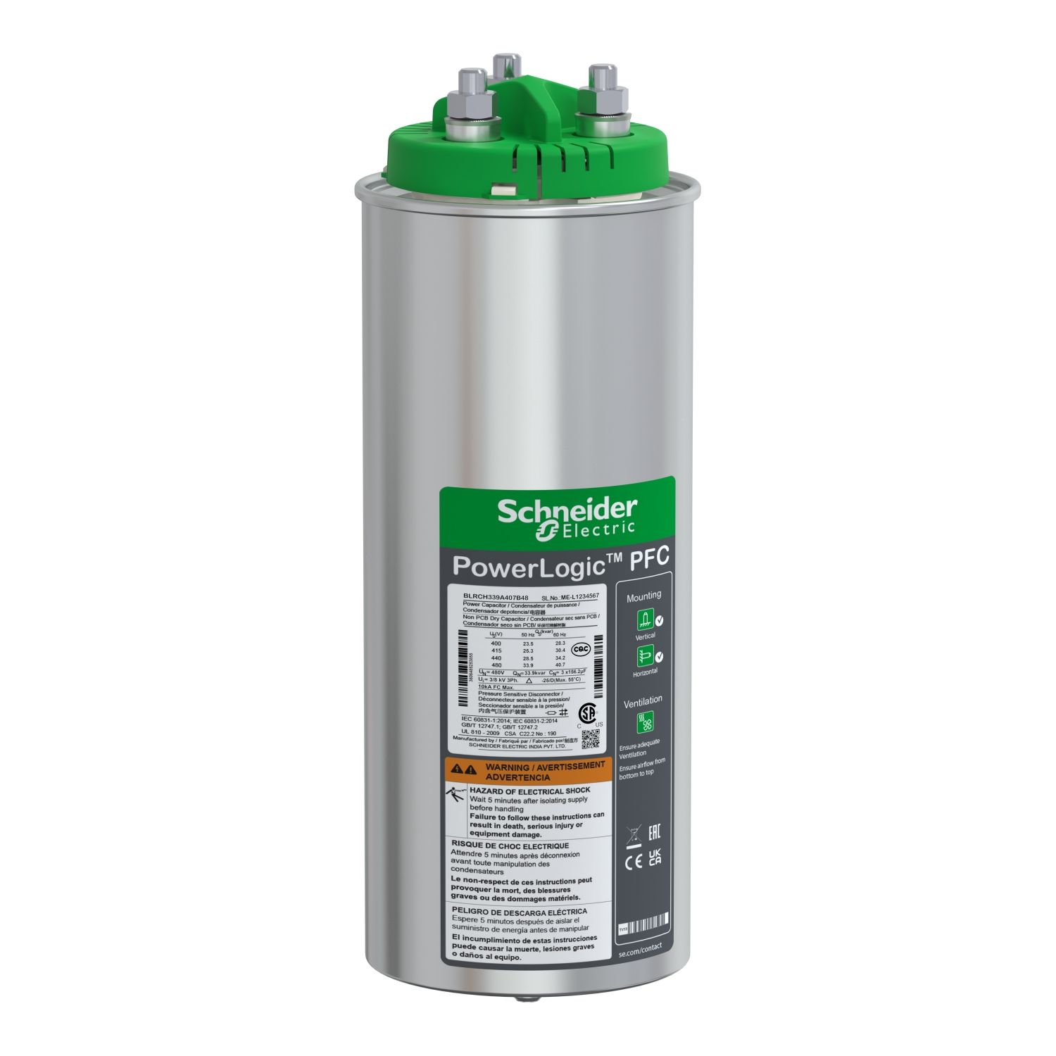 BLRCH339A407B48 | Schneider VarPlus Can HDuty Kondansatör - 33,9/40,7 kvar - 480 V - 50/60Hz