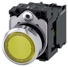 3SU1152-0AB30-1BA0 | Siemens Sirius ACT Metal Komple Işıklı Yay Dönüşlü Butonlar Sarı 24 AC/DC 1NO
