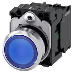 3SU1156-0AB50-1BA0 | Siemens Sirius ACT Metal Komple Işıklı Yay Dönüşlü Butonlar Mavi 230 AC 1NO