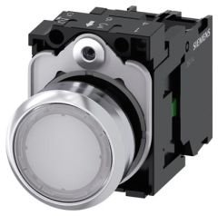 3SU1156-0AB60-1BA0 | Siemens Sirius ACT Metal Komple Işıklı Yay Dönüşlü Butonlar Beyaz 230 AC 1NO