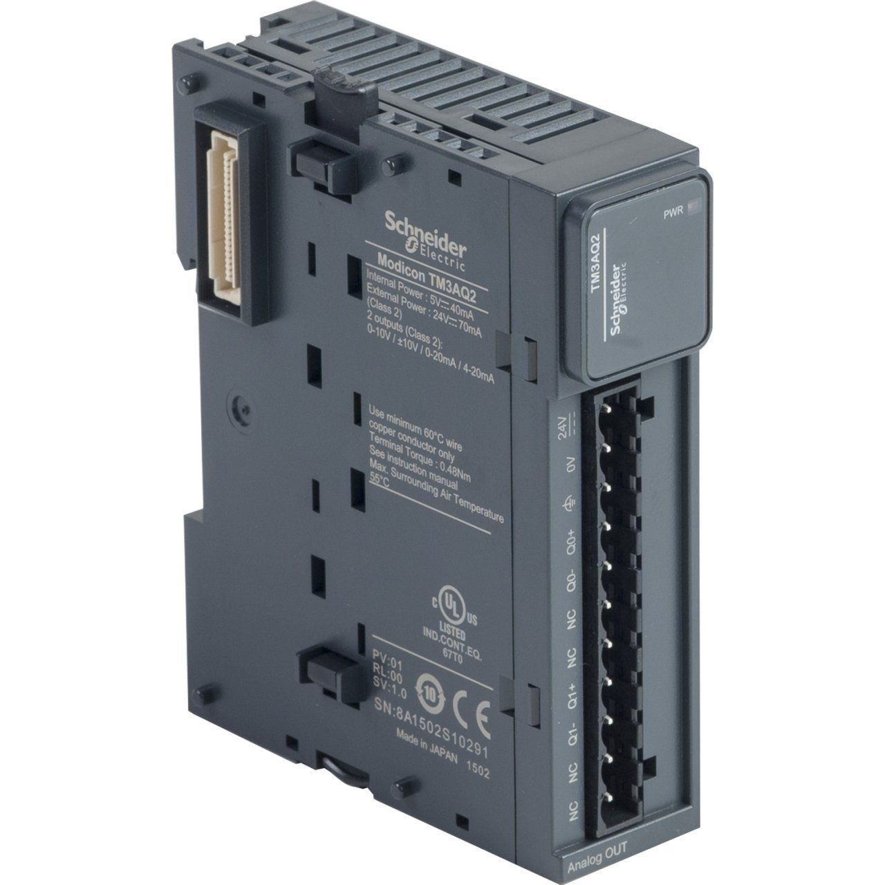 TM3AQ2 | Schneider Modicon TM3 2 analog çıkış Genişleme Modülü - (4-20 mA, 0-20 mA, 0-10V) - TM3AQ2