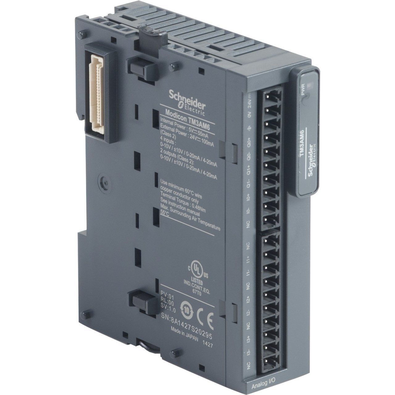 TM3AM6 | Schneider Modicon TM3 6 analog giriş/çıkış Genişleme Modülü - 4 Analog Giriş, 2 Analog Çıkış (4-20 mA, 0-20 mA, 0-10V) - TM3AM6