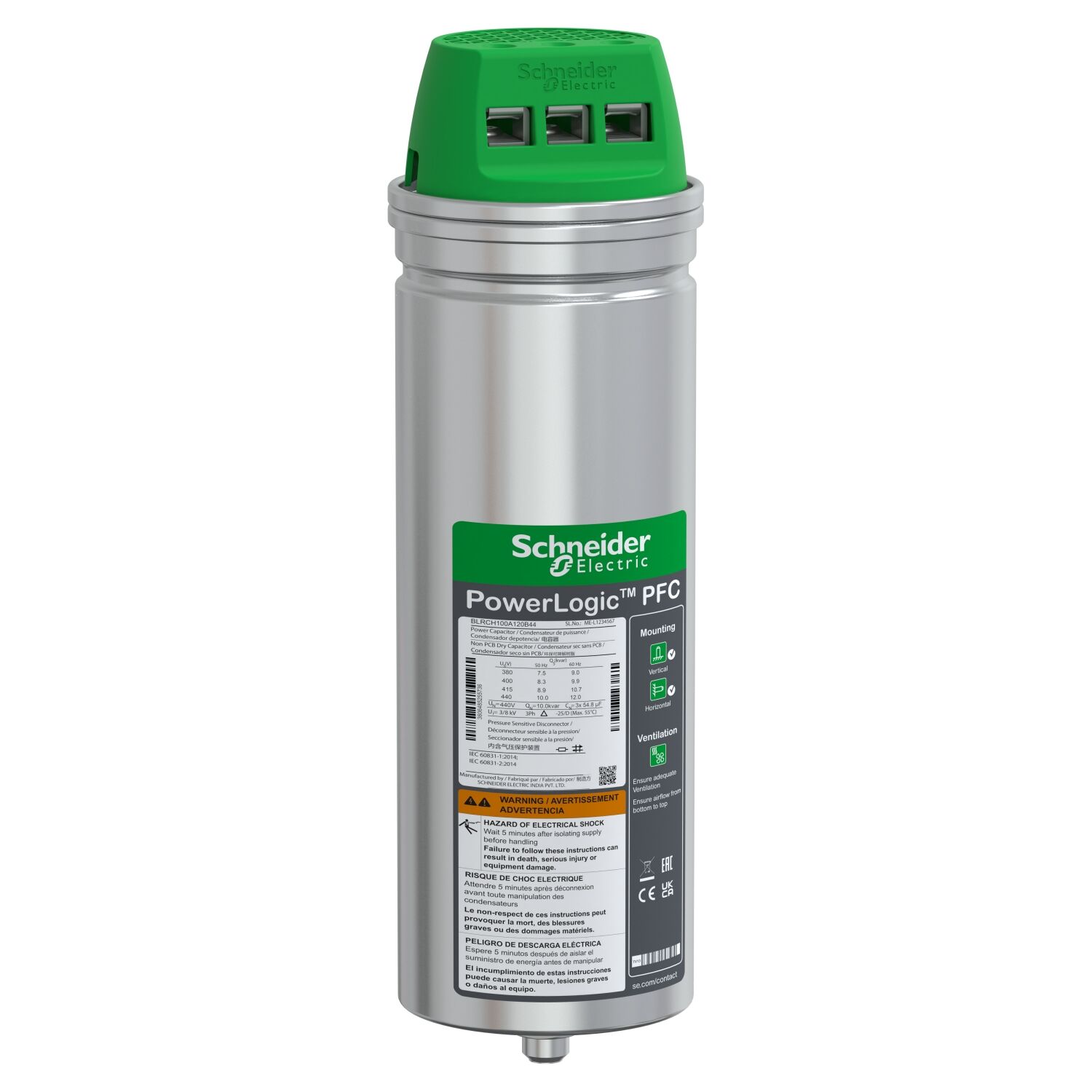 BLRCH100A120B44 | Schneider VarPlus Can HDuty Kondansatör - 10/12 kvar - 440 V - 50/60Hz