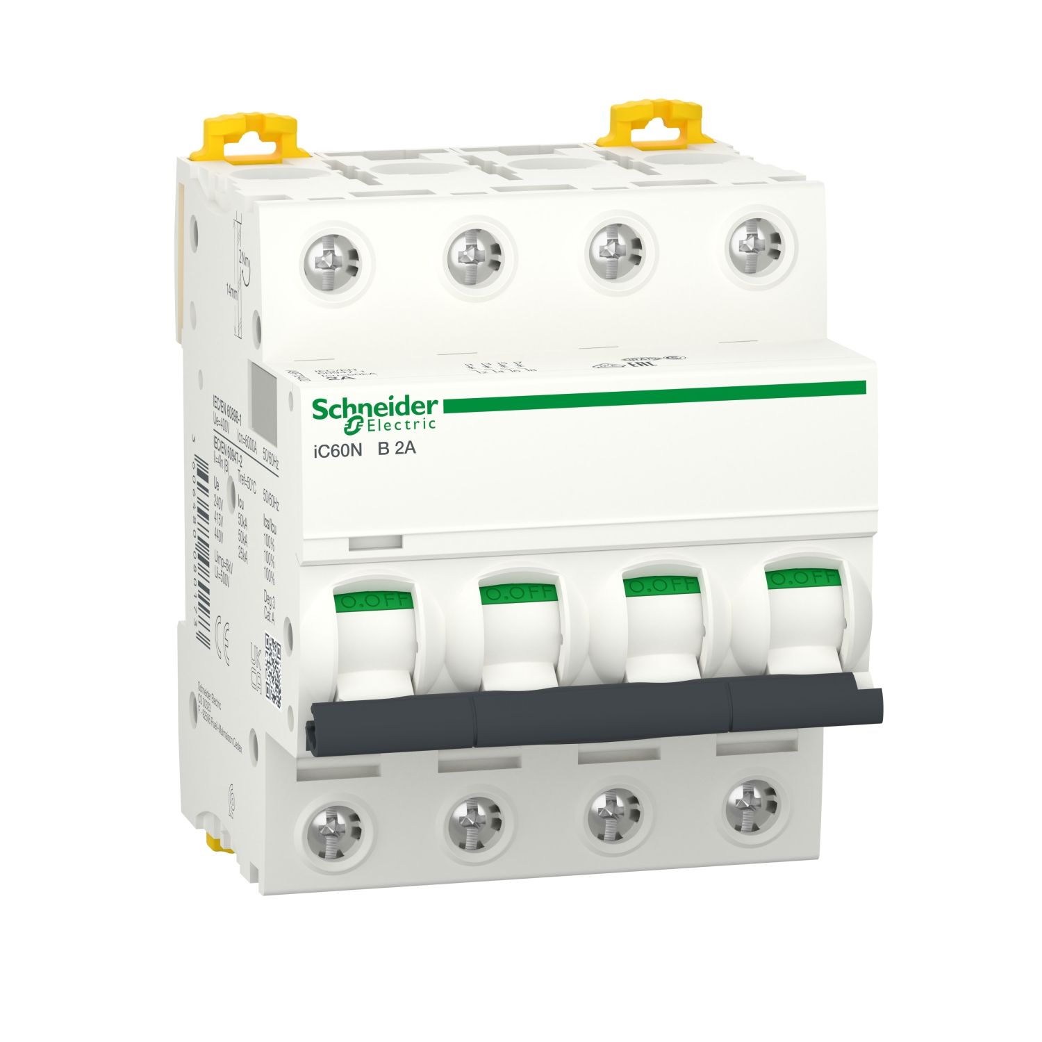 A9F73402 | Schneider Otomatik Sigorta - 2 Amper, 4 Kutup , 6kA, B Eğrisi