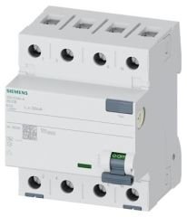 5SV3346-6 | Siemens A TİPİ HATA AKIMI KORUMA ANAHTARI-FI (KAÇAK AKIM KORUMA RÖLESİ); 63A; 400V; 30mA; 3FAZ+NÖTR; 70mm