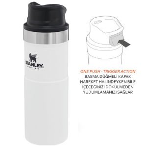 Stanley Trigger-Action Seyahat Bardağı, Termos 0.47 Lt Beyaz