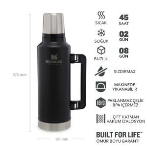 Stanley Klasik Paslanmaz Çelik Termos 1.9 LT - 2QT Siyah