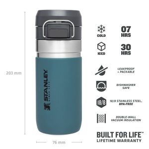 Stanley GO Quick Flip Paslanmaz Çelik Soğuk Su Termosu 0.47 LT Petrol