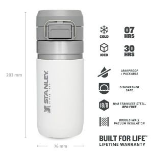 Stanley GO Quick Flip Paslanmaz Çelik Soğuk Su Termosu 0.47 LT Beyaz