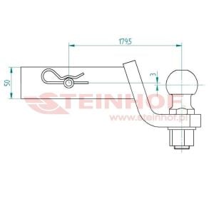 Amerikan Tip Kare Adaptör Çeki Demiri Topuzu 50 mm Kısa