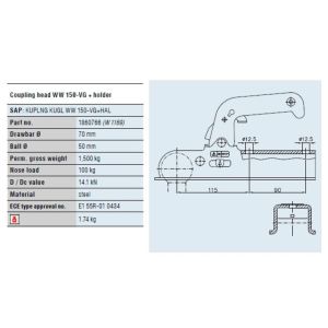 70 mm Dörtköşe 1500 kg Kare Kaplin